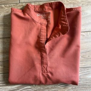 Figs Terracotta Rafaela scrub top